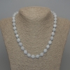 Collier en pierre naturelle d'aigue-marine à facettes, diamètre 10×8 mm, longueur 50 cm ± avec fermoir