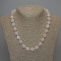 Collier en quartz rose à facettes, diamètre 12×10 mm ±, longueur 50 cm