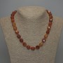 Collier en cornaline à facettes, diamètre 12×10 mm, longueur 50 cm ±