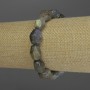 Bracelet en labradorite à facettes, diamètre 14×10 mm ±, longueur 18 cm élastique