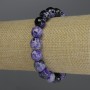 Bracelet en agate facettée, perles de 10 mm, longueur 18 cm, élastiqué