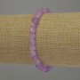 Bracelet en kunzite facetée, cube 5×5 mm, longueur 18 cm, élastique