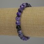 Bracelet en agate facettée, bille, diamètre 8 mm ±, longueur 18 cm, élastique