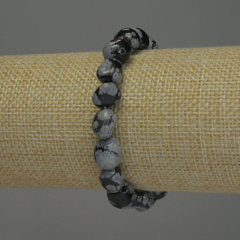 Bracelet en obsidienne neige « Larmes des Apaches »