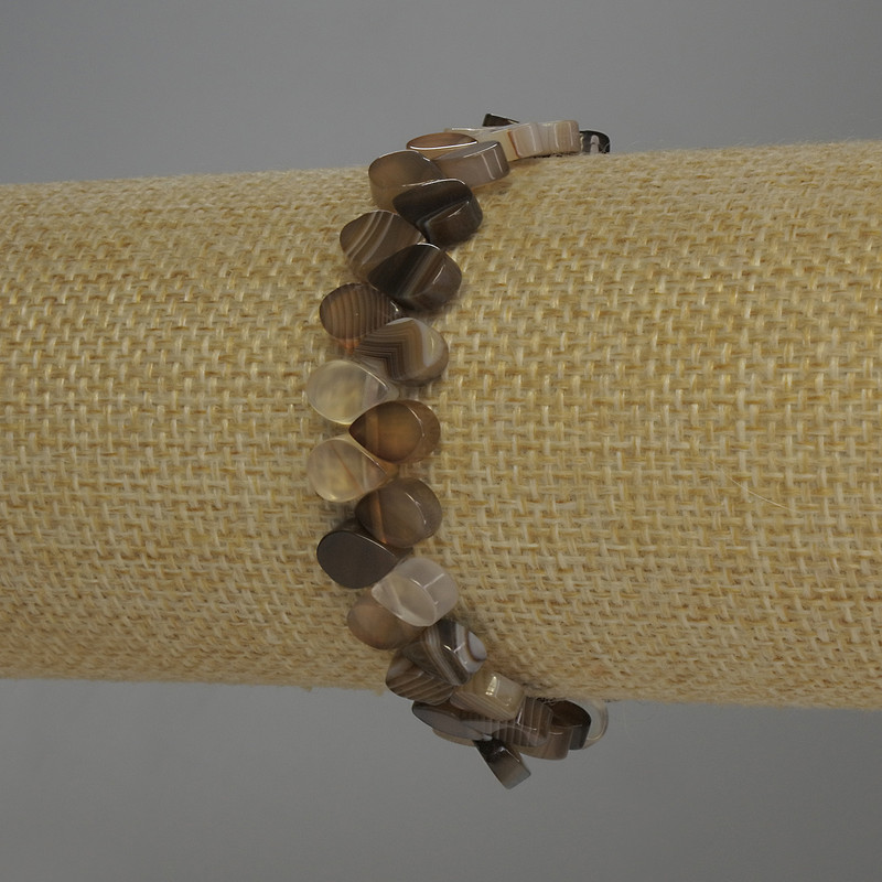 Bracelet en agate en forme de goutte, diamètre 8×6 mm, longueur 18 cm, élastique