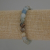 Bracelet calcite bleue, perles lisses de 8 mm, longueur 18 cm, élastique