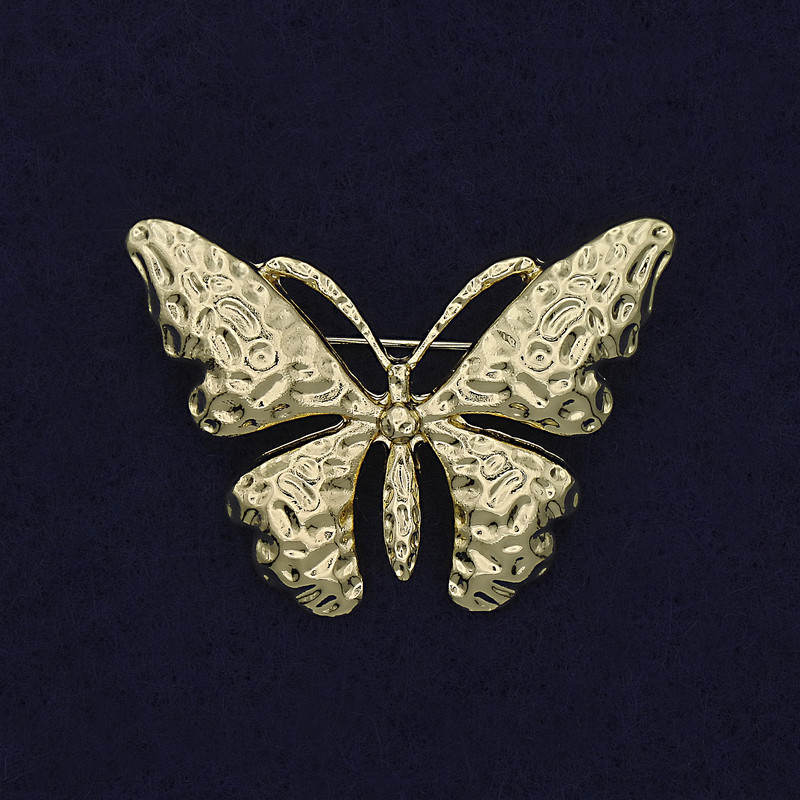 Broche Papillon doré en métal 41 × 30 mm +