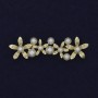 Broche «Fleurs perlées» en métal doré 55 × 17 mm+