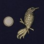 Broche magnétique Oiseau, strass, métal doré, 55 × 27 mm+