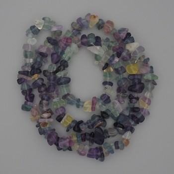 Perles de fluorite en éclats, diamètre 7-10×3-5 mm ±, longueur 76 cm ± sur fil