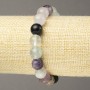 Bracelet élastique en fluorite, perles lisses, diamètre 10 mm+