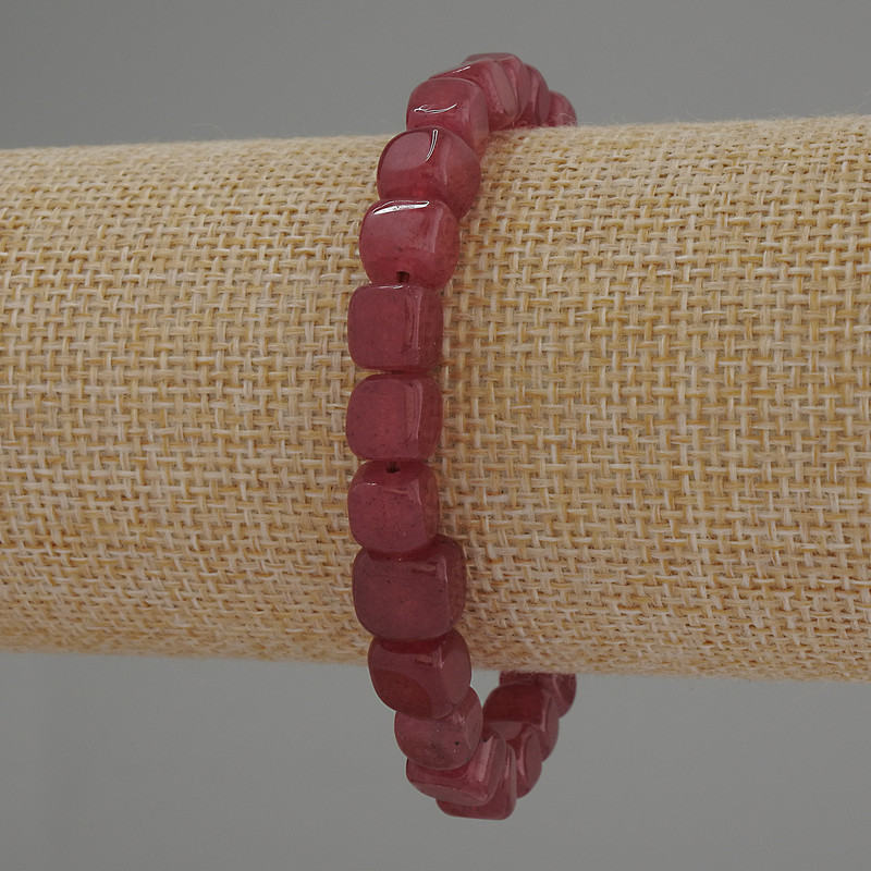 Bracelet tourmaline cube, 7×7 mm, longueur 18 cm, élastique