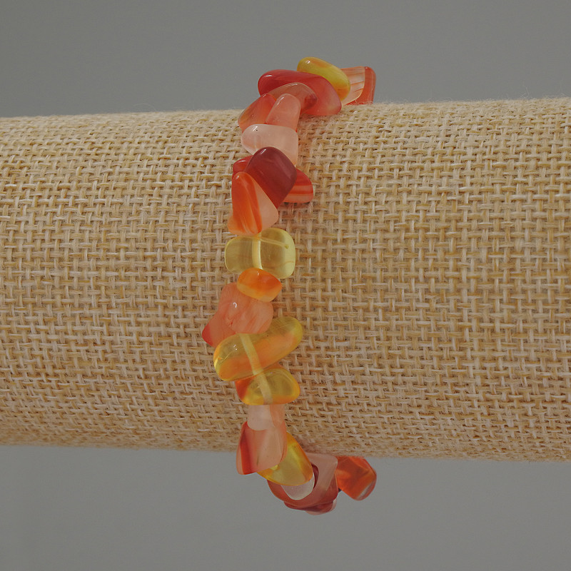 Bracelet assortiment éclats, diamètre 8–12×4 mm, longueur 18 mm ± élastique