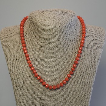 Collier en corail artificiel en rondelles 7×5 mm, longueur 50 cm, avec fermoir