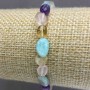 Bracelet assorti de perles facettées 7-10×7 mm, longueur 18 cm (élastique)