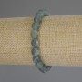 Bracelet en néphrite à perle facettée, diamètre 8 mm, longueur 18 cm (élastique)