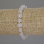 Bracelet en quartz blanc, cubes facettés, diamètre 7×7 mm, longueur 18 cm, élastique