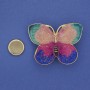 Broche magnétique Papillon, émail coloré, métal doré, 39 × 30 mm+