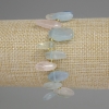 Bracelet Morganite, perles facettées, 11-15×6-8 mm, longueur 18 cm, élastique