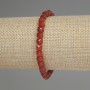 Bracelet en cornaline facettée en cubes, diamètre 5 mm ±, longueur 18 cm ±, élastique