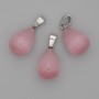 Pendentif goutte œil de chat rose 19×13 mm ±, longueur 29 mm ±