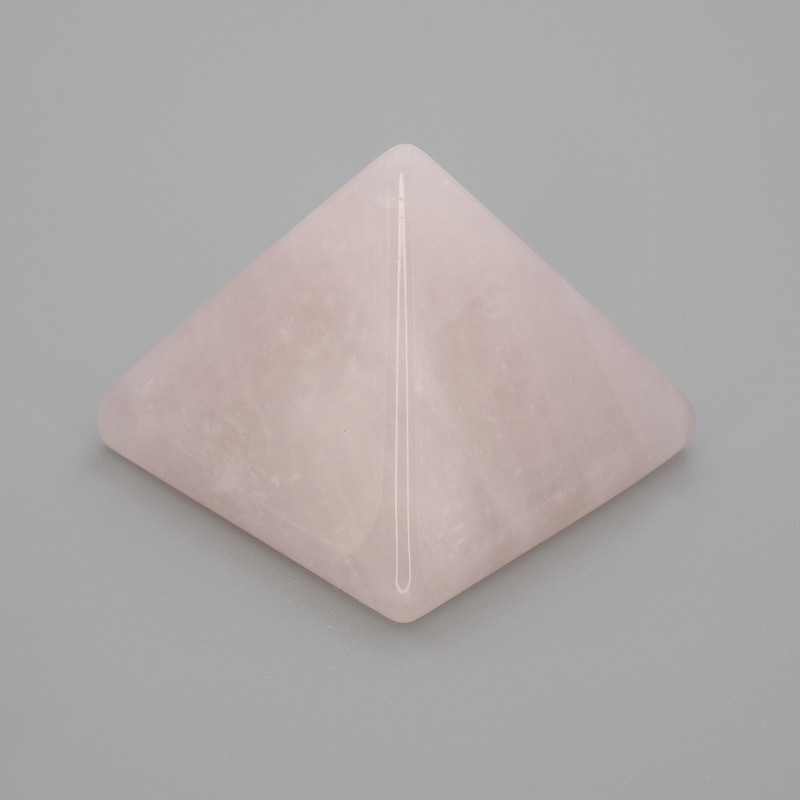 Pyramide souvenir en quartz rose, longueur 38×38 mm ±