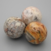 Soldes ! Boule souvenir en jaspe sable naturel, diamètre 40 mm ± (géodes)