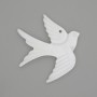 Pendentif Hirondelle en nacre blanche naturelle 27×25×3 mm