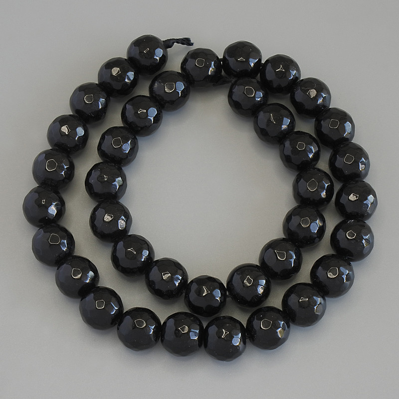 Perles d'agate facettées, boules de 10 mm ± sur fil, longueur 36 cm+