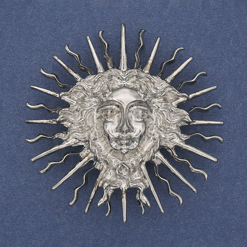 Broche-pendantif Yarilo métal argenté 59 mm+