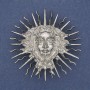 Broche-pendantif Yarilo métal argenté 59 mm+