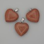 Pendentif Cœur en aventurine Sable doré 20×20×25 mm+