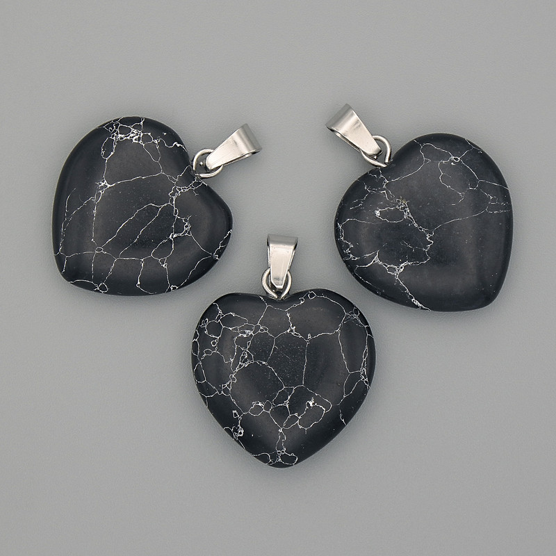 Pendentif Cœur en agate 20 × 20 × 25 mm+