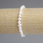Bracelet perles d'eau douce de rivière 6-7×6-6 mm, longueur 18 cm, élastique