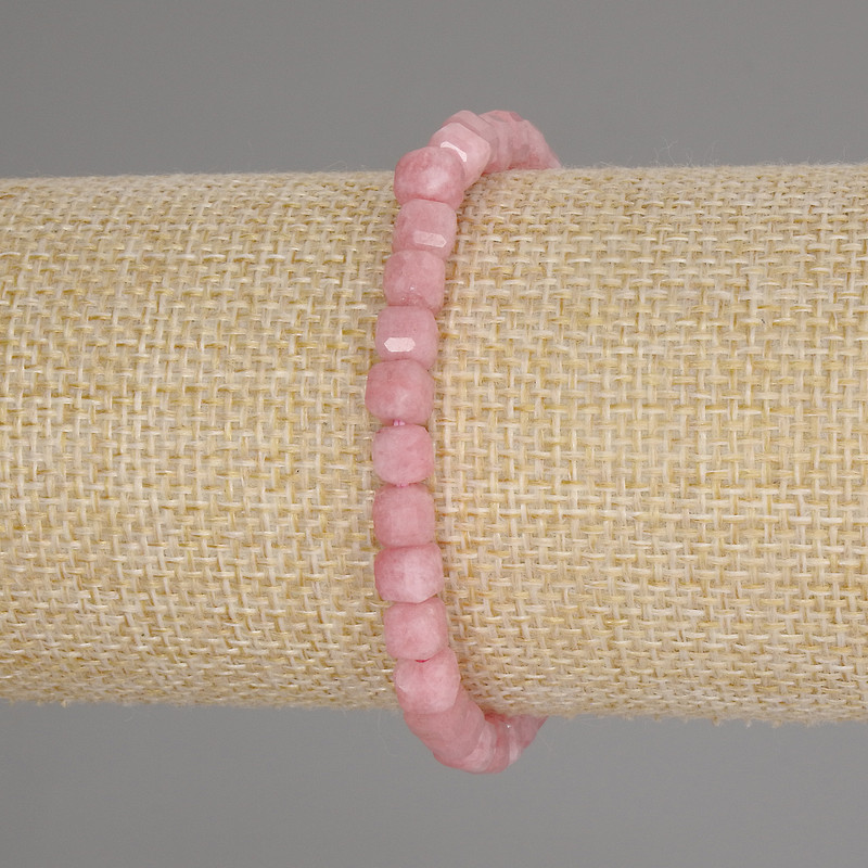 Bracelet en tourmaline, cubes facettés de 5 × 5 mm, longueur 18 cm, élastique