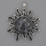 Pendentif Soleil en Labradorite 39 mm+-, longueur 46 mm+-