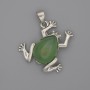 Pendentif Grenouille en agate 29×28 mm ±, longueur 37 mm ±