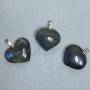 Pendentif Cœur en labradorite 30×30 mm ±, longueur 40 mm ±