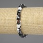 Bracelet en agate facettée, cubes de 6,5 × 6,5 mm, longueur 18 cm ±, élastique