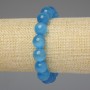 Bracelet Œil-de-chat azur, billes lisses 2 mm +/-, longueur 18 cm +/-, élastique