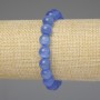 Bracelet œil de chat bleu, billes lisses 10 mm ±, longueur 18 cm ±, élastique