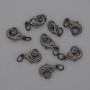 Fermoir mousqueton 12×6 mm ± couleur métal noir