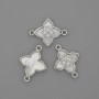 Connecteur nacre 15x19 mm ± métal argenté