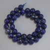 Perles facettées de lazurite, diamètre 10 mm ±, longueur 37 cm ± sur fil