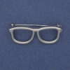 Broche «Lunettes» en métal argenté 40×16 mm+