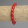 Bracelet en corail facetté 9–14×9 mm, longueur 18 cm ±, élastique