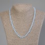Collier en aquamarine facettée, cubes de 5 × 5 mm, longueur 50 cm