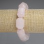 Bracelet en quartz rose facetté, 20×15 mm, longueur 18 cm +/- élastique