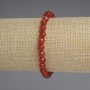 Bracelet en cornaline à facettes, diamètre 6×6 mm, longueur 18 cm ±, élastique