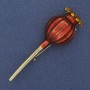 Broche Makovey rouge émail métal doré 20×66 mm+